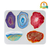 Agate Slice Silicone Resin Mold, Irregular Coaster Mold with 5-Cavity, Epoxy Resin Mold