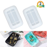 Soap Dish Silicone Molds,2Pcs Rectanlgle Resin Jewelry Dish Molds