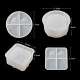 Gift Boxes Resin Molds with Ribbons 2PCS Jewelry Boxes Molds (Square, Round)