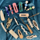 22 PCS aesthetic Hair Clips, hair accessories for women and girls, Handmade Hair Barrettes, Marble Alligator bobby pins, Elegant Gold Hair Accessories, Gifts for Women Girls