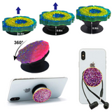 Phone Grip Mold Epoxy Resin On Top Kits, 15 Cavity Silicone Irregular Round Mount Holder Stand Molds with 10Pcs Phone Sockets for DIY Jewelry Making Supplies