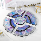 RESIN Agate Cut Geode Coasters Resin Molds, 5PCS Puzzle Geode Silicone Molds, Agate Coaster Epoxy Resin Molds