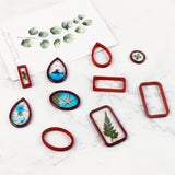 Resin Jewelry Making Kit with 12 PCS Wooden Frames Pendant 5 Styles Bezel Charms Pendants