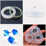 Silicone Jewelry Mold 13pcs UV resin molds including Pendant, Bracelet, Earring, Diamond Molds