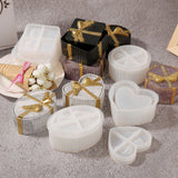 Gift Boxes Resin Molds with Ribbons 2PCS Jewelry Boxes Molds (Square, Round)