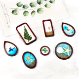 Resin Jewelry Making Kit with 12 PCS Wooden Frames Pendant 5 Styles Bezel Charms Pendants