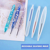 3 Pieces Pen Shape Resin Mold Ballpoint Pen Silicone Molds Epoxy Resin Molds Resin Casting Molds with 75 Pieces Ballpoint Refill Pens for DIY Resin Crafts Making