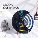 Moon Perpetual Calendar Resin Molds ISSEVE 3Pcs Silicone Molds for Resin Casting, Moon Calendar Epoxy Molds for DIY Resin Crafts Home Wall Decoration