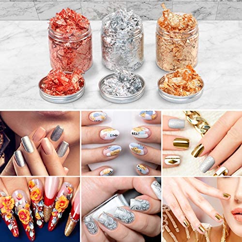 Nail Gold Flakes, 5g Nail Gold Foil, Acrylic Paint Nail Art Resin Jewelry  For DIY 