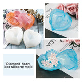 Box Resin Molds Hevout Jewelry Box Molds with Hexagon Epoxy Molds, Diamond Heart Molds, Square Silicone Molds