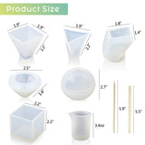 6 Pack Resin Molds including Cube, Pyramid, Sphere, Diamond, Stone Mold for Resin, Soap, etc