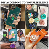 Phone Grip Mold Epoxy Resin On Top Kits, 15 Cavity Silicone Irregular Round Mount Holder Stand Molds with 10Pcs Phone Sockets for DIY Jewelry Making Supplies