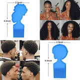 Afro Female Hair Pick Comb Resin Molds Head Large Beauty Silicone Molds for Resin 2 PCS
