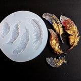 4-Cavity Shiny Feather Silicone Resin Mold - Resin, UV Resin, Resin Molds, Silicone Mold, Silicone Mold for Resin