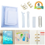 Notebook Resin Molds with 3pcs Silicone Bookmark Mold, A5 A6 A7 Book Mold, 12pcs Book Rings