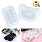 2Pcs Silicone Jewelry Dish Tray Molds Resin Trinket Tray Molds Trinket Dish Molds