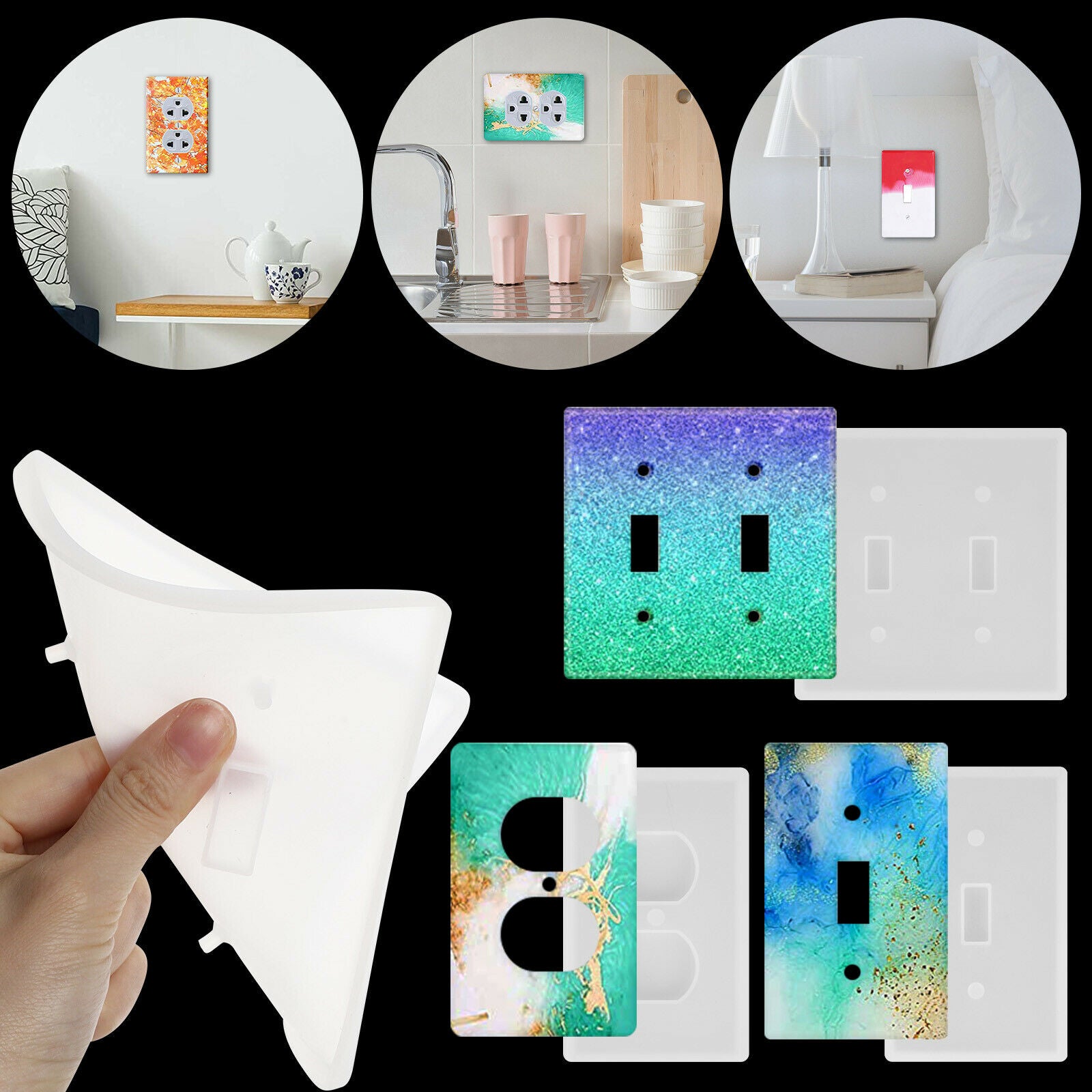Light Switch Cover Resin Molds,Switch Socket Panel Plaster Mold for Epoxy Resin  Epoxy Molds,Switch Plate Silicone Mold Outlet Cover Molds for DIY Crafts  Making Home Decor（7pcs） - Yahoo Shopping